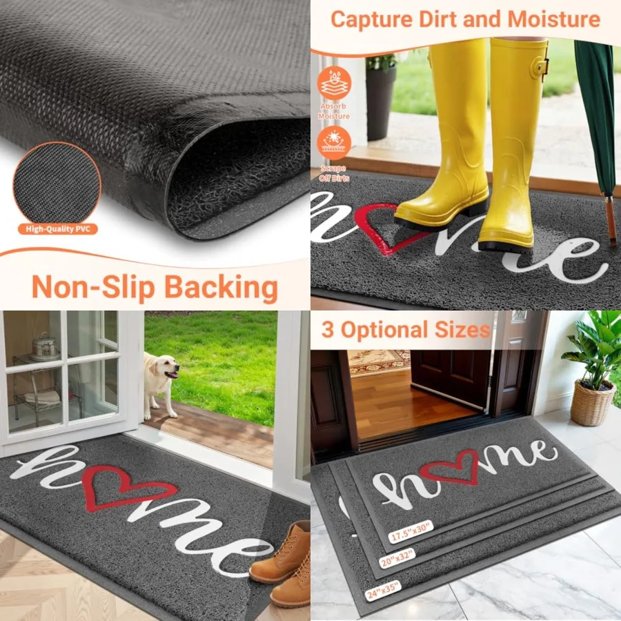 

Door Mat Home Welcome Mats Outdoor and Indoor, Heavy-Duty Low-Profile Non-Slip Durable Front Welcome Mat Doormat for Home Entra