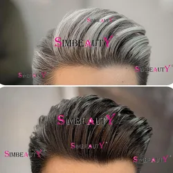 Натуральный Hairline 1B40 1b80, серый, черный, коричневый мужской парик из человеческих волос, парики из микрокожи, суперпрочный полноразмерный полиуретановый капиллярный протез