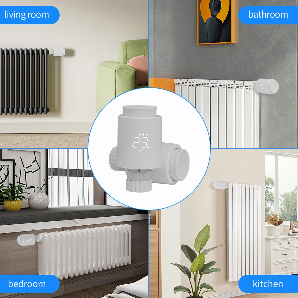 Zigbee Temperature Sensor Tuya Smart Radiator Thermostat Valve Smart Life Control Compatible Alexa And Google Home