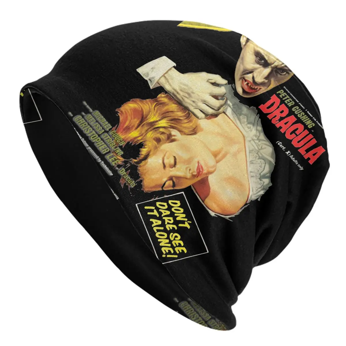 

Dracula Original Hammer Poster 1958 Bonnet Hats Street Skullies Beanies Hat The Mummy Horror Movie Spring Thermal Elastic Caps