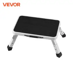 VEVOR Step Stool 1 Step 330lbs Capacity Adjustable Height Toddlers Adults Non Slip Sturdy For Office RVs Pets Bathrooms Bedrooms