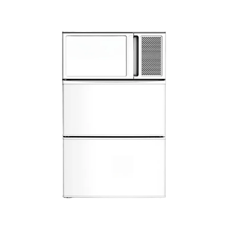 4-in-1 Mini Kitchen Appliance Fridge Induction Microwave Cooktop Built-in Cabinet for Studio Apartment Solo