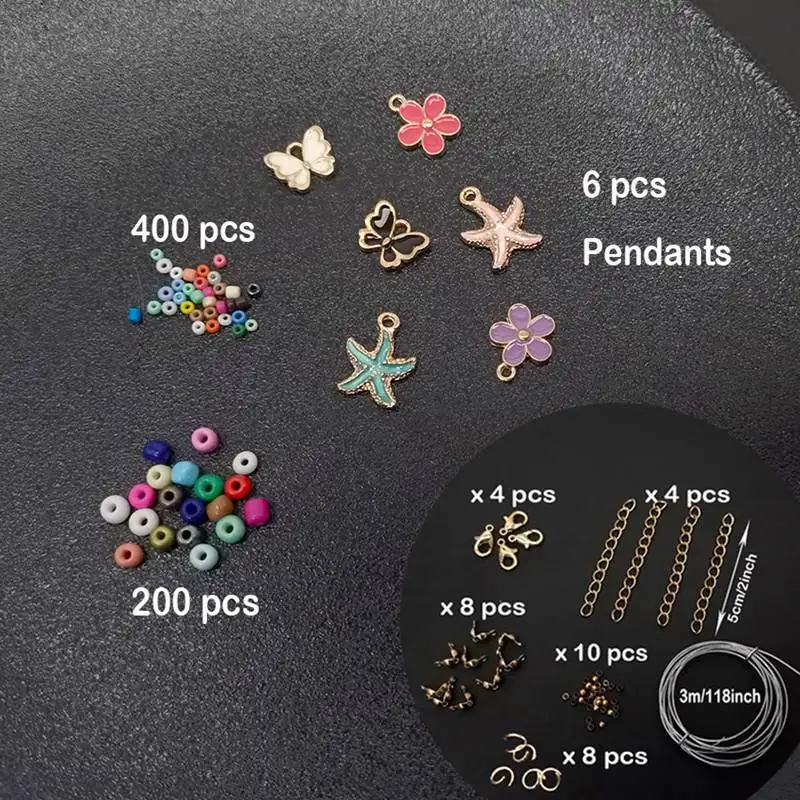 1 Set DIY MultiColor Beads Accessories for Women Handmade Beaded Necklace Pendant Jewelry Marking Kits Findings Components