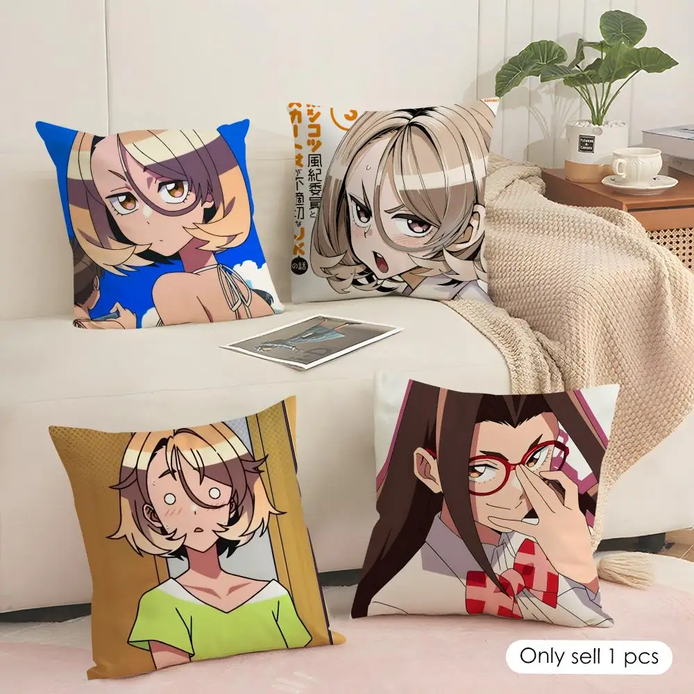 The Klutzy Class Monitor Cushion Cover Silky Short Plush Sofa Pillow Cover Hidden Zipper Soft Dustproof Case for Home Decor