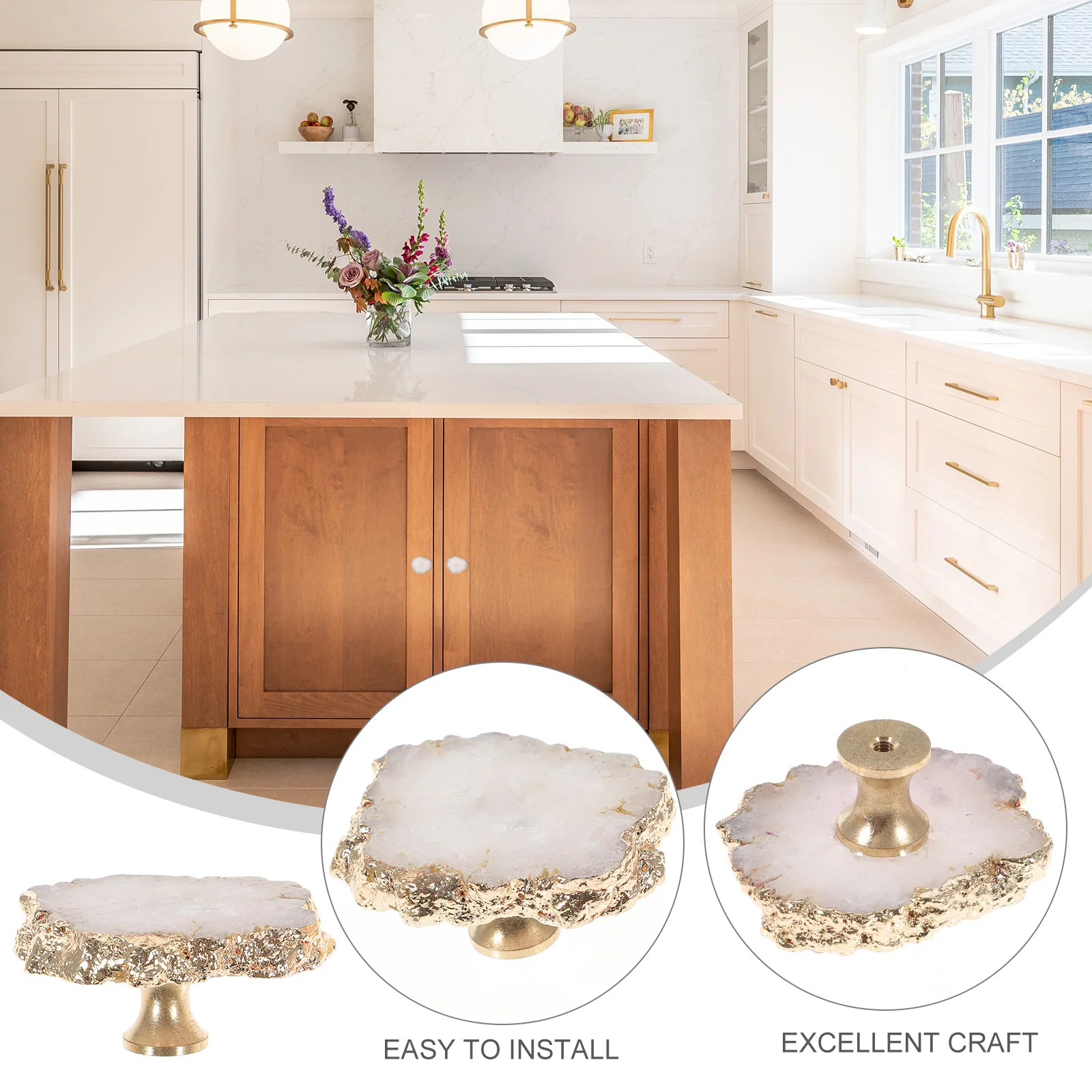 

2Pcs Crystal Piece Cabinet Knobs Decorative Small Furniture Handles Dresser Drawer Pulls Cupboard Handles Dresser Drawer Knobs
