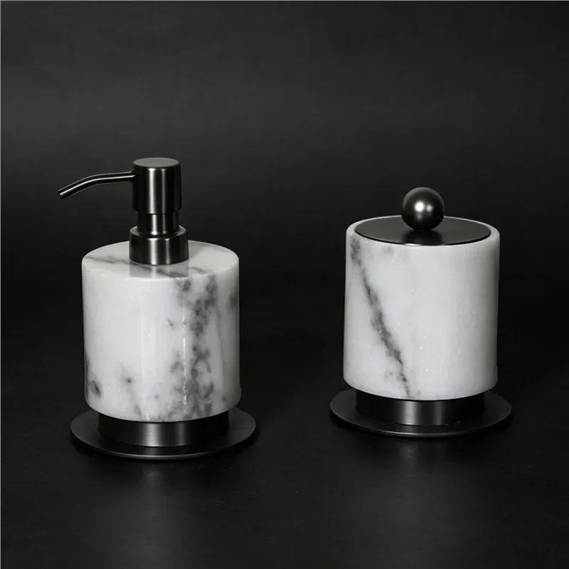 Modern Marble Bathroom Accessories Set Metal Tray Soap Dish Holder Luxury Home Decor Organizer for Sink Counter Vanity
