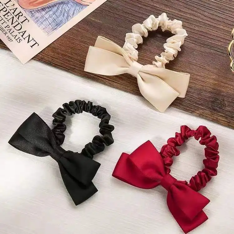 

Summer New Girls Bow Streamer Hair Rings Fashionable Cute Girl Ponytail Decorated Hair Rope Sweet Simple Headwear