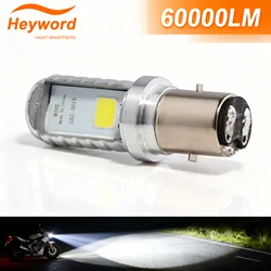 H4 LED Moto H6 BA20D LED Motorcycle Headlight Bulbs 2 Sides COB White 6000K Hi Lo Lamp Scooter Accessories Fog Lights 12V