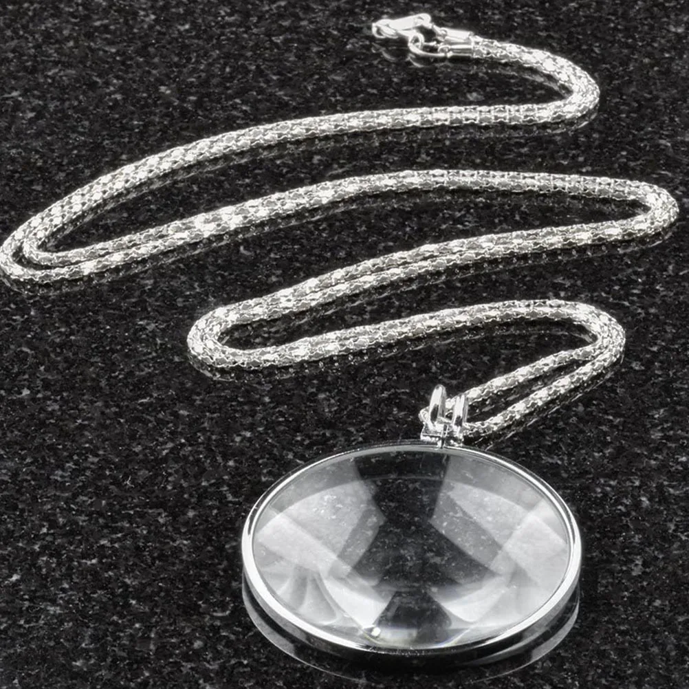 

2pcs Necklace Magnifier Vintage Pendant Magnifying Glass For Reading Decor Creative Jewelry Gift Women Accessory Instrument