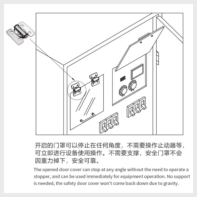 Hinge Stainless Steel Torque Friction Damping Free Stop Fitting Positioning HHPT-3-7-15