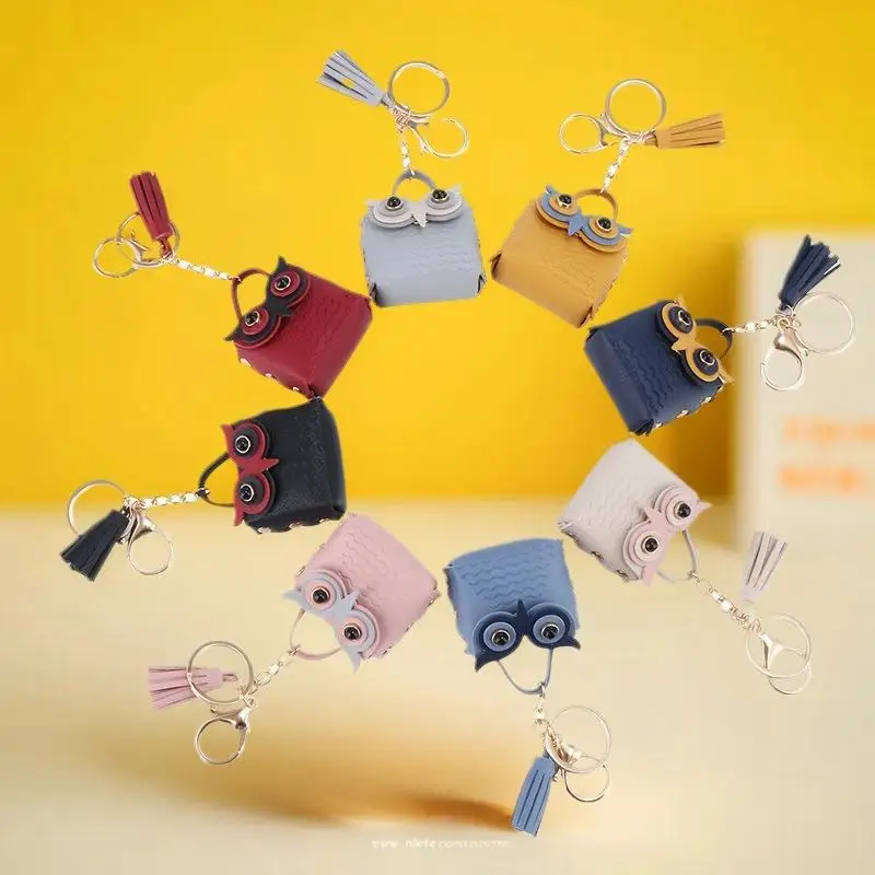 MultiPurpose Mini Owl-shaped Coin Purse Bags Fashionable Backpack Decoration Keychain Earphone Bag For Women Girls Small Pouch