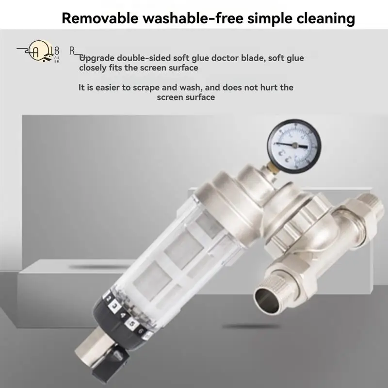 

A18R -Whole House Central Filter 360 Degree Universal Rotating Valve Filter Reusable Sediment Water Filter
