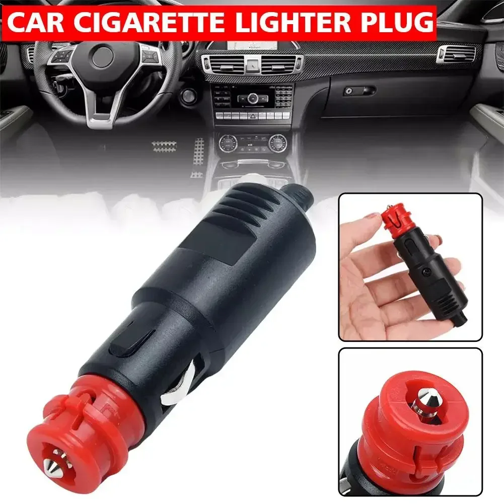 Red 12V-24V Car Cigarette Lighter Plug Socket Power Plug Connection Cigaret Socket Adaptor Male Plug Car Universal Accessories