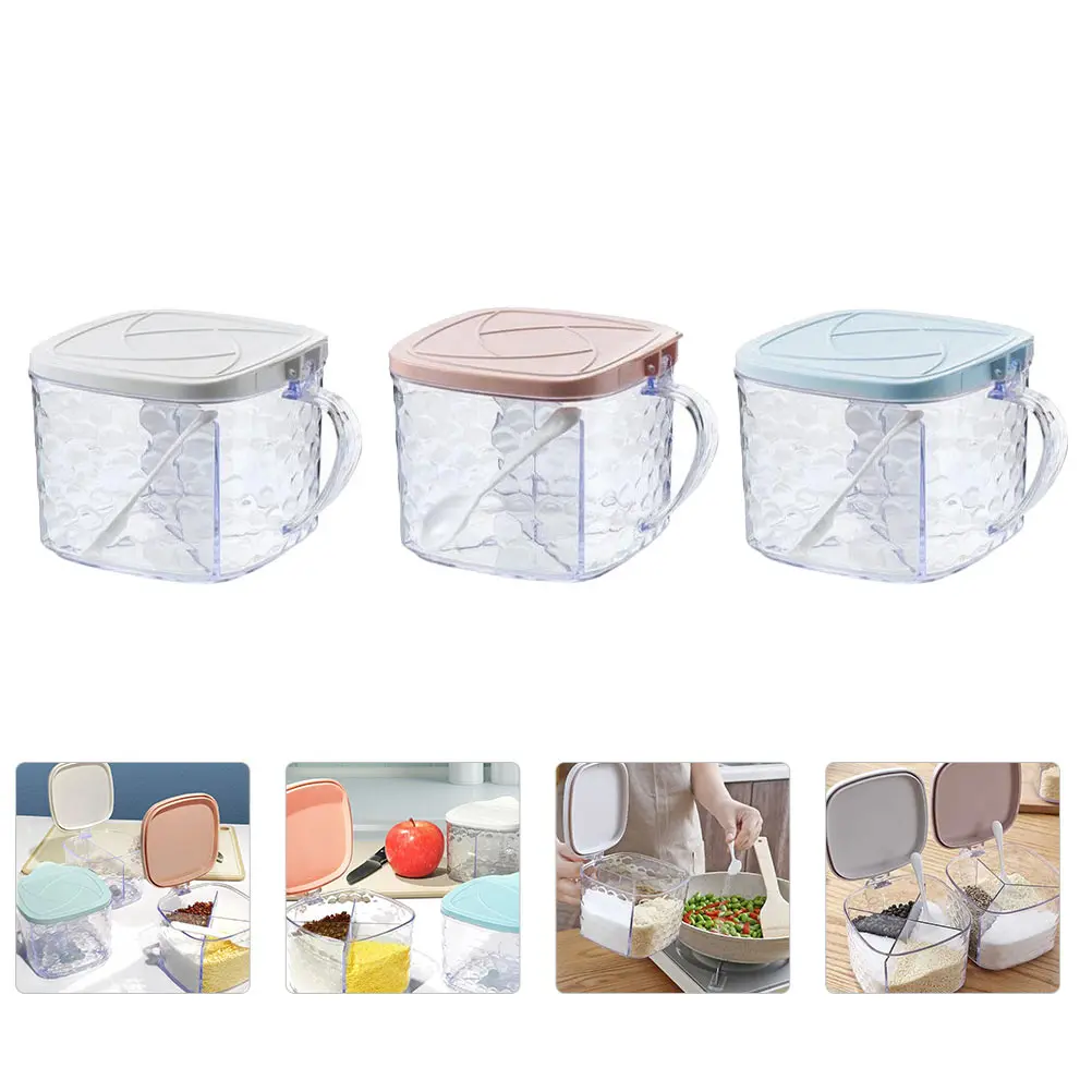 

3Pcs Spice Storage Box Condiment Container Multi purpose Seasoning Jar Kitchen ganizer R om Color Practical Design Household