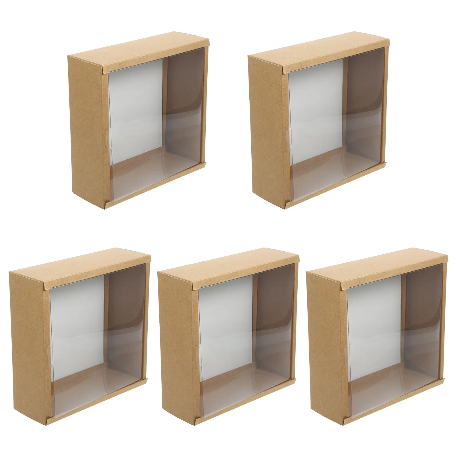 

5pcs Foldable Paper Gift Boxes With Clear Window Elegant Packaging For Wedding Birthday Party Favors Candy Container Storage