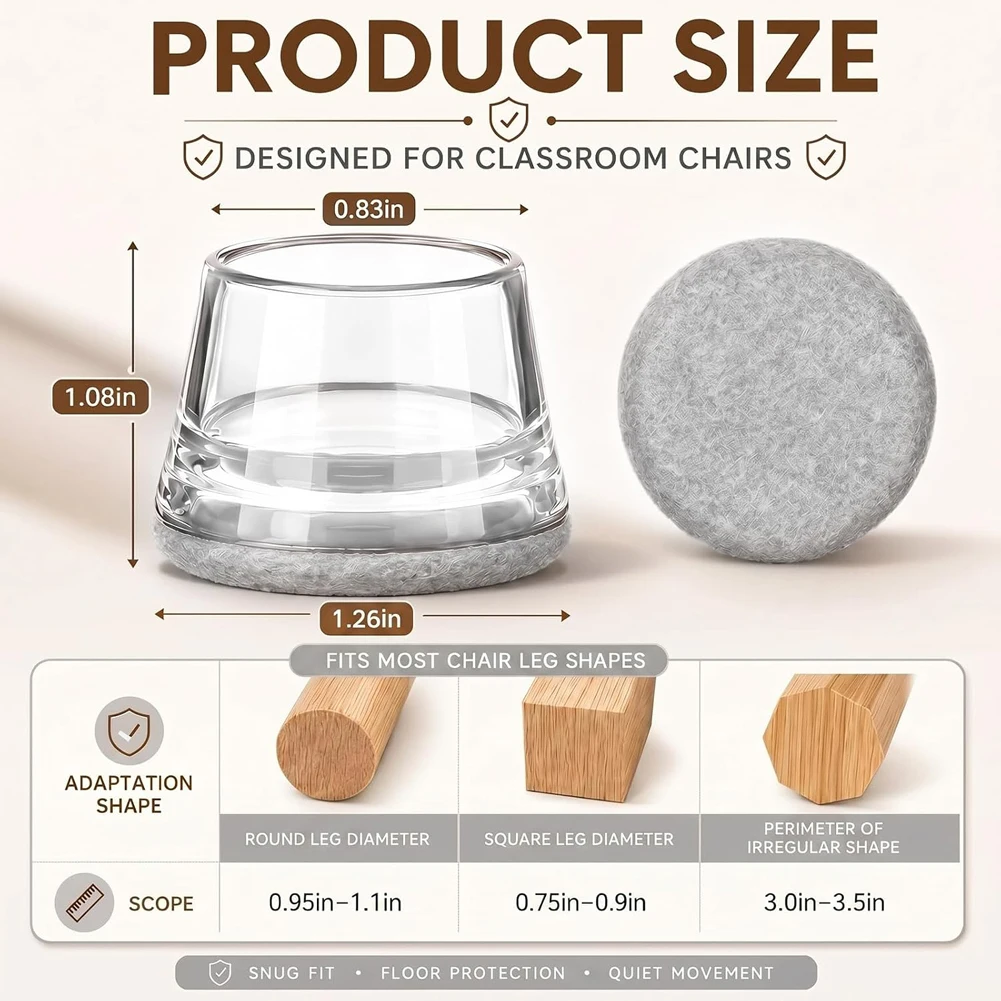 Thicked Chair Leg Floor Protector Silicone Anti-Slip Furniture Pads Wear-resistant Table Leg Cover Scratch-proof Floor Protector