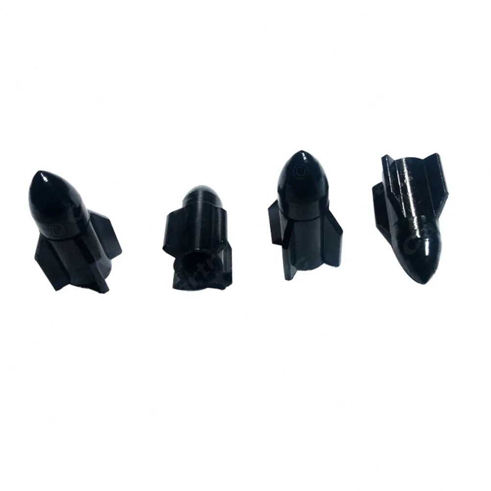 4pcs Models Color Aluminum Caps Gas Leak Tire Caps for Car (Black) Black car tire black Car tire chrome