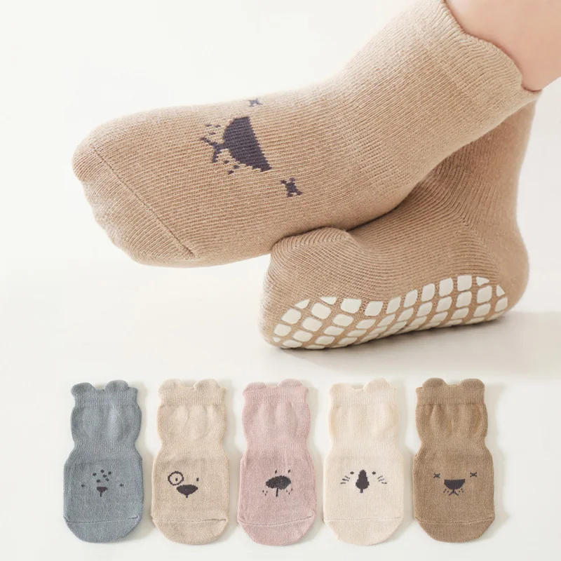 

Baby Adorable Animals Pattern Non Slip Floor Socks, Breathable Casual Socks For Boys and Girls Kids Indoor Activities