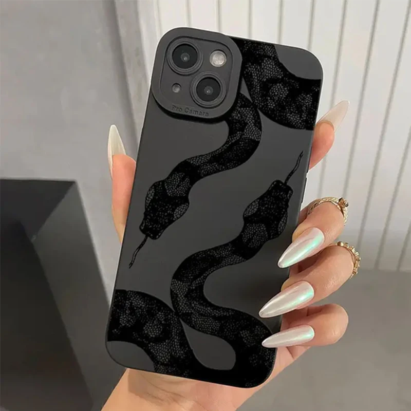 Cute Doodle Funny Snake Case for Samsung Galaxy S25 S24 Ultra Case S22 Plus S23 FE A15 A14 A34 A54 A55 A53 A52 A13 A32 A35 Cover