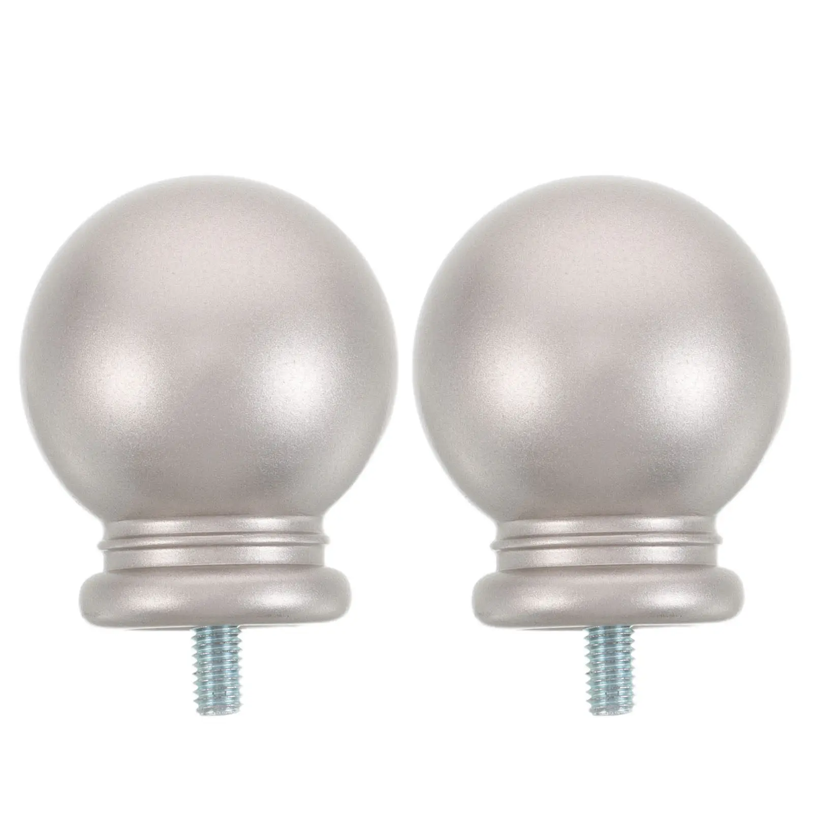 2Pcs Roman Rod Decorative Ends Ball Head Design Black Plastic Finials for Curtain Rods Window Drapery Home Curtain Accessories