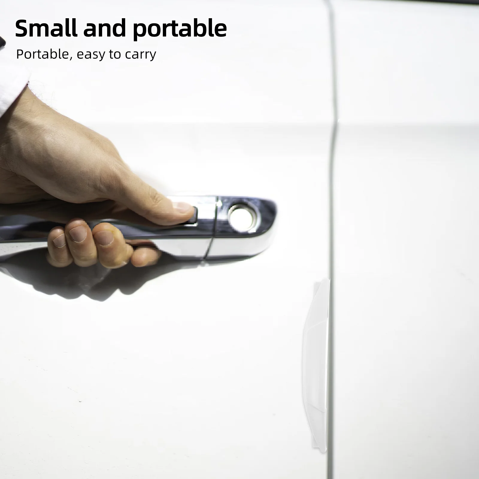 

4Pcs Car Bumper Protector Trim Cover Anti Scratch High Efficiency Durable PVC Easy Setup White Car Door Trim Protector