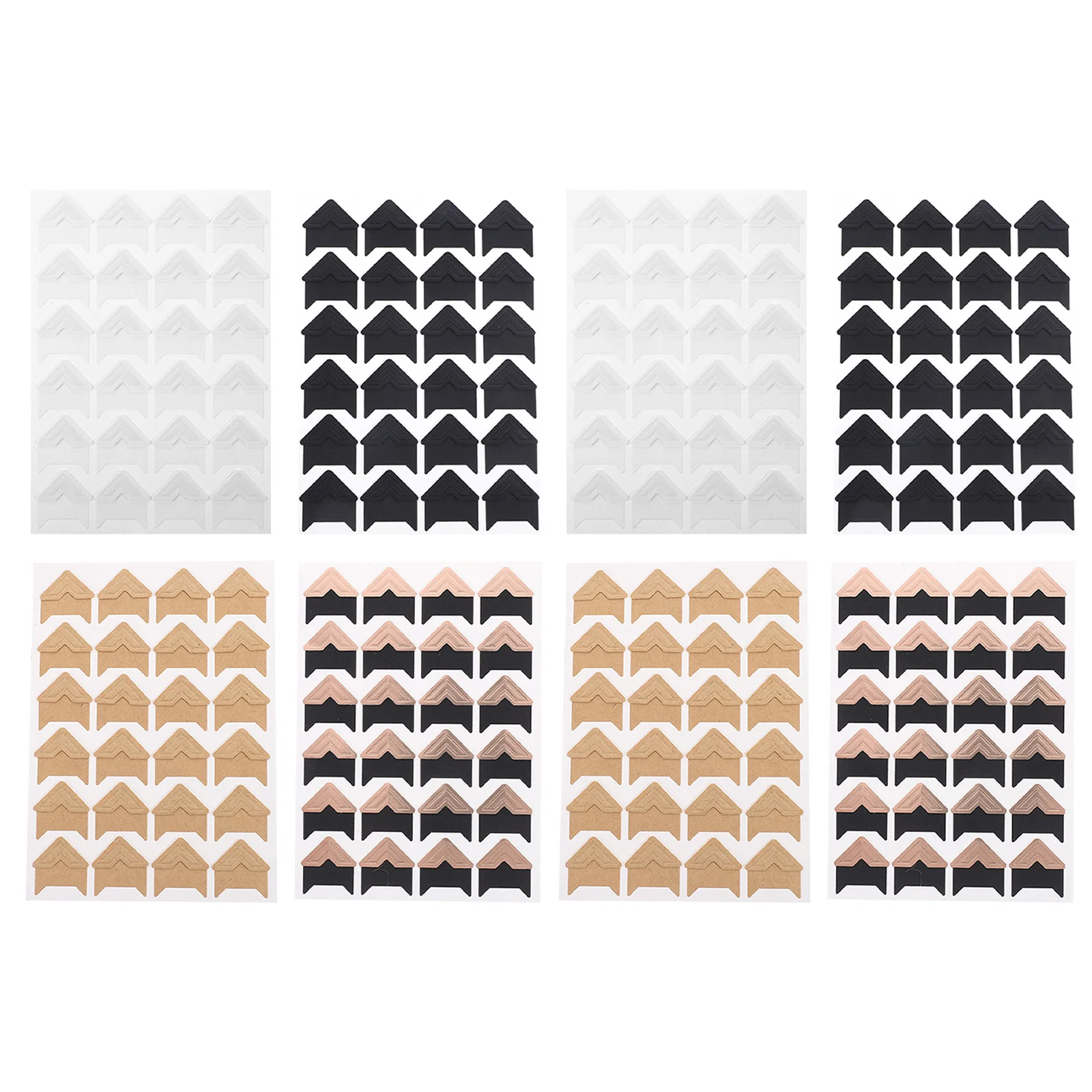 192 قطعة زوايا صور كلاسيكية عتيقة ذاتية اللصق ملصقات سجل القصاصات لألبوم رحلة مجلة كتاب الذاكرة علامات التبويب إطار الصورة #1