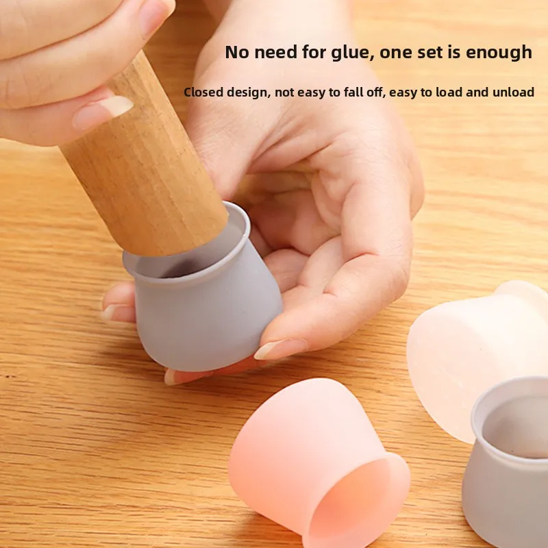 20Pcs Non Slip Silicone Chair Leg Caps Quiet Furniture Floor Protector Pads For Office Dining Table Chair Feet