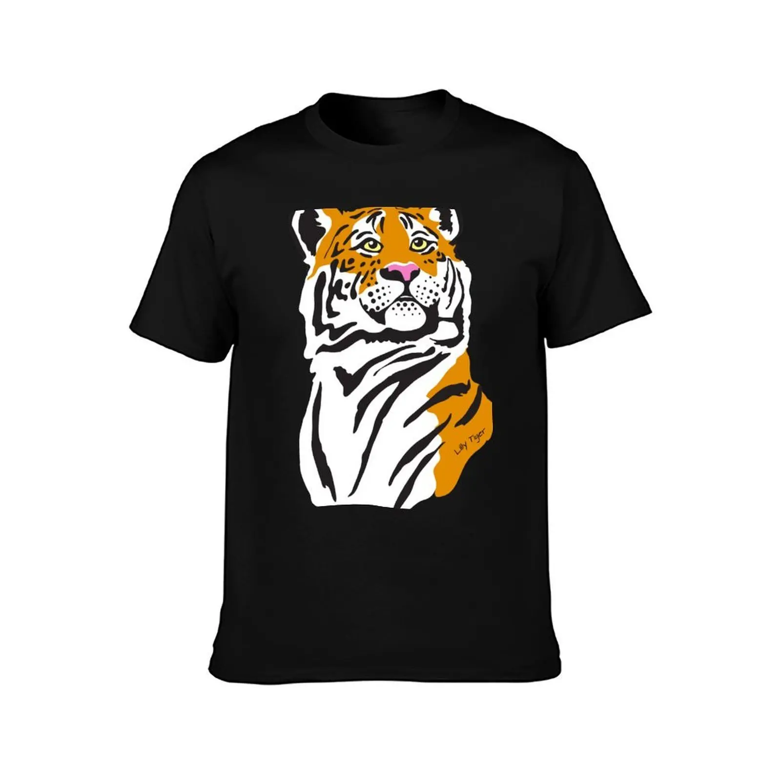 Lilly Tiger - cute simple vector tiger illustration T-Shirt Comfortable Workout Short Sleeve Shirt