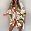 113387-e6ee29.jpg Women Casual Loose Dress Beach Boho Dress Fashion Vintage Print V Neck Drawstring Mini Dress Summer Dresses Robe Femme 2022