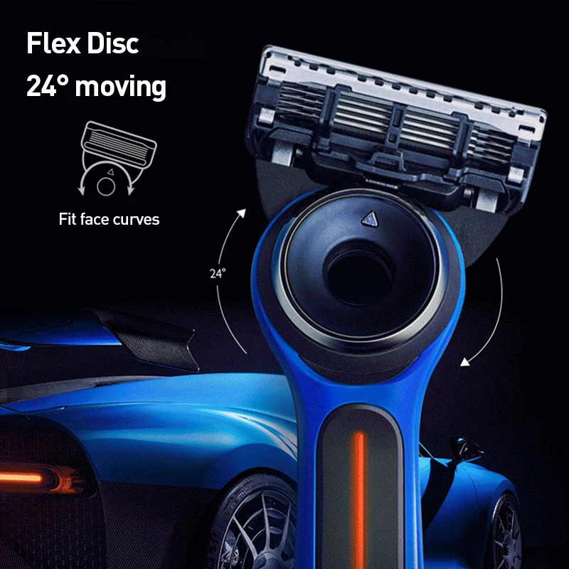 Gillette labs Бритва с подогревом Bugatti Limited Edition, двойные температурные режимы, ультратонкие гибкие лезвия Nanotech FlexDisc, головка
