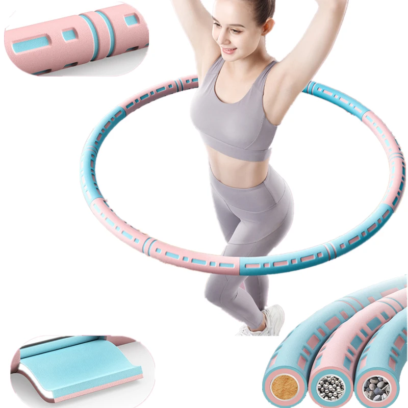 6 sekcji odpinany stal nierdzewna łatwy Sport Hoop Buiktrainer Fitness Gym narzędzie ważony gorset Waist Trainer Ring sprzęt treningowy