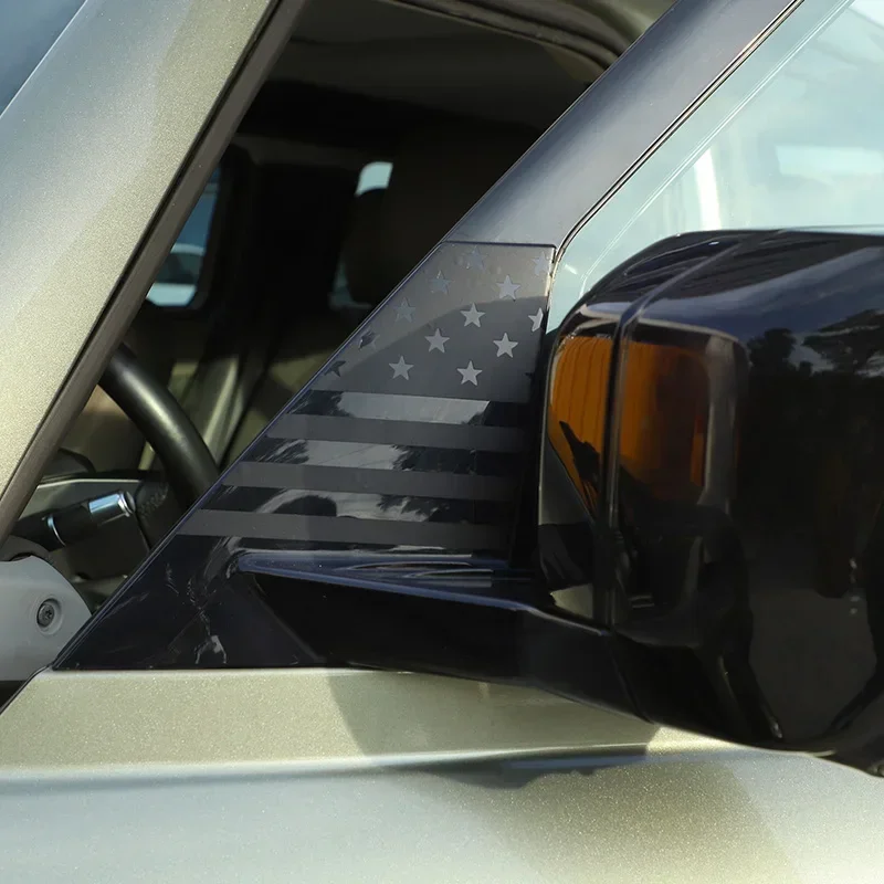 

PVC Black Car Rearview Mirror Triangle Trim Sticker Car Accessories For Land Rover Defender 90 110 130 2020-2024