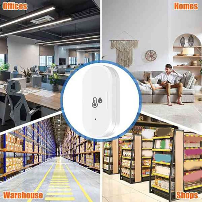 Best-2Pcs Tuya Zigbee مستشعر درجة الحرارة والرطوبة الذكي، مقياس حرارة رطوبة خارجي درجة حرارة صغيرة Humi
