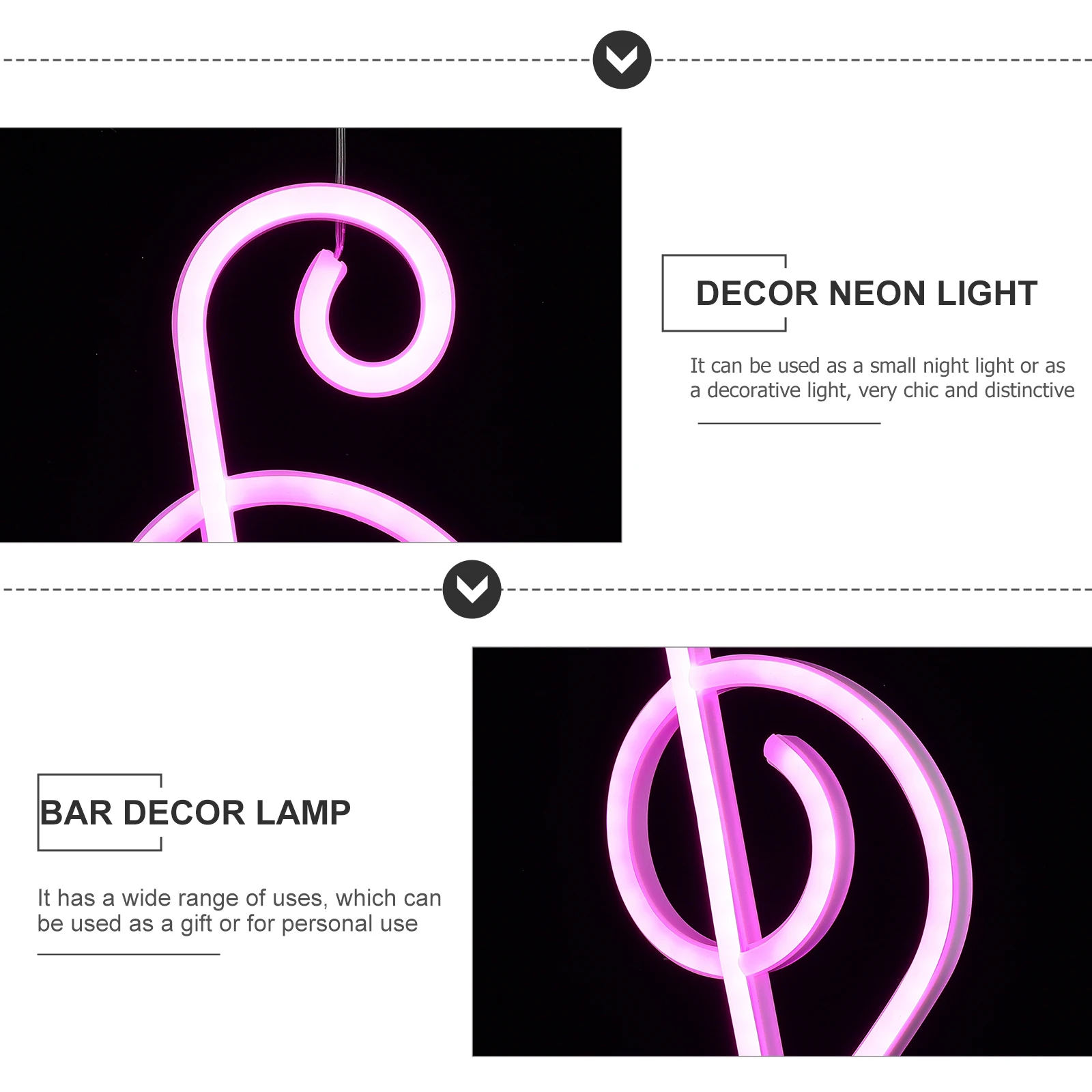 

Music Note Neon Light Decor Wall Bar Lamp PVC Creative Design Decorative Light Affordable Price Stage Lighting
