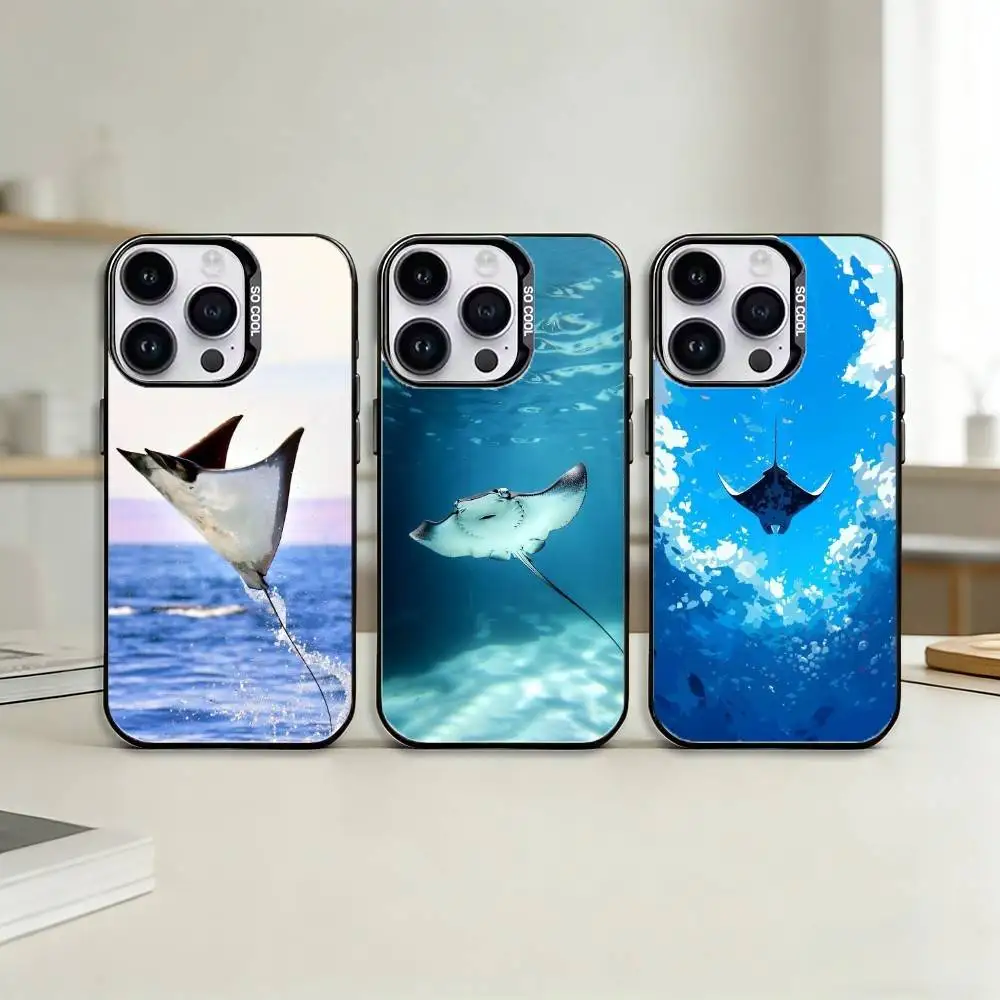 

manta ray F-fish Phone Case For iPhone 17,16,15,14,13,12,11,Pro Max,Plus Candy Silver Cover