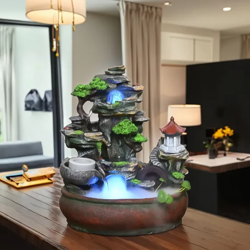 desktop-home-decoration-resin-rockery-waterfall-fountain-statue-with-flowing-water-36x25x42cm-waterproof