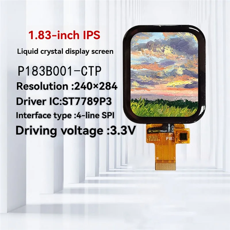 

Superb 1.83 Inch Round IPS TFT LCD Display 1.83 Inch Capacitive Touch Screen 4-Line SPI Interface Display Screen