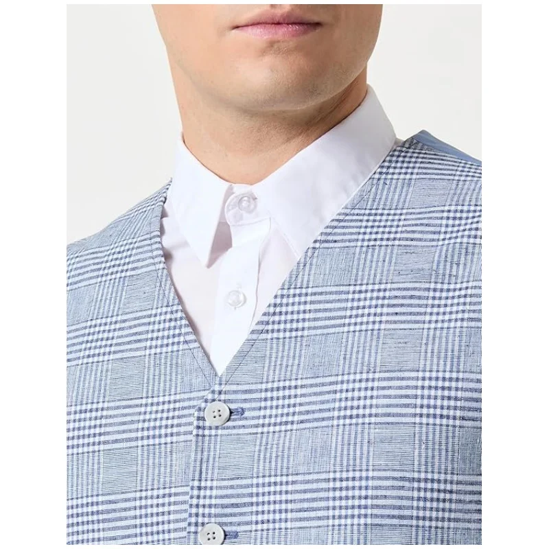 Rompi Linen Riviera Pria - Rompi Slim Fit Khusus untuk Pernikahan, Formal & Bisnis - Musim Panas Ringan Bernapas