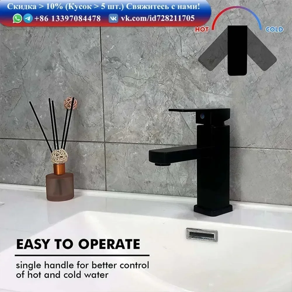 

UU Basin Faucet Sink Deck Mounted Black Chrome Hot Cold Water Basin Mixing Long Short Faucet Matte Black Washbasin Faucet Crane