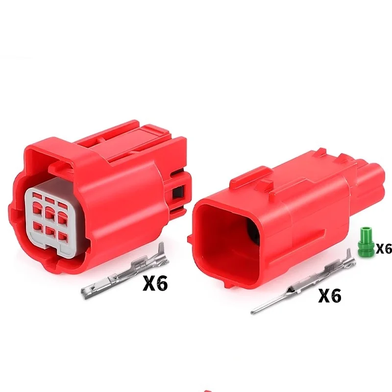 

1 Set Red 6 Pin male or female Car OBD Diagnostic Plug Auto Universal Socket Automotive Connector MWTPB-06-1A-R protection cover