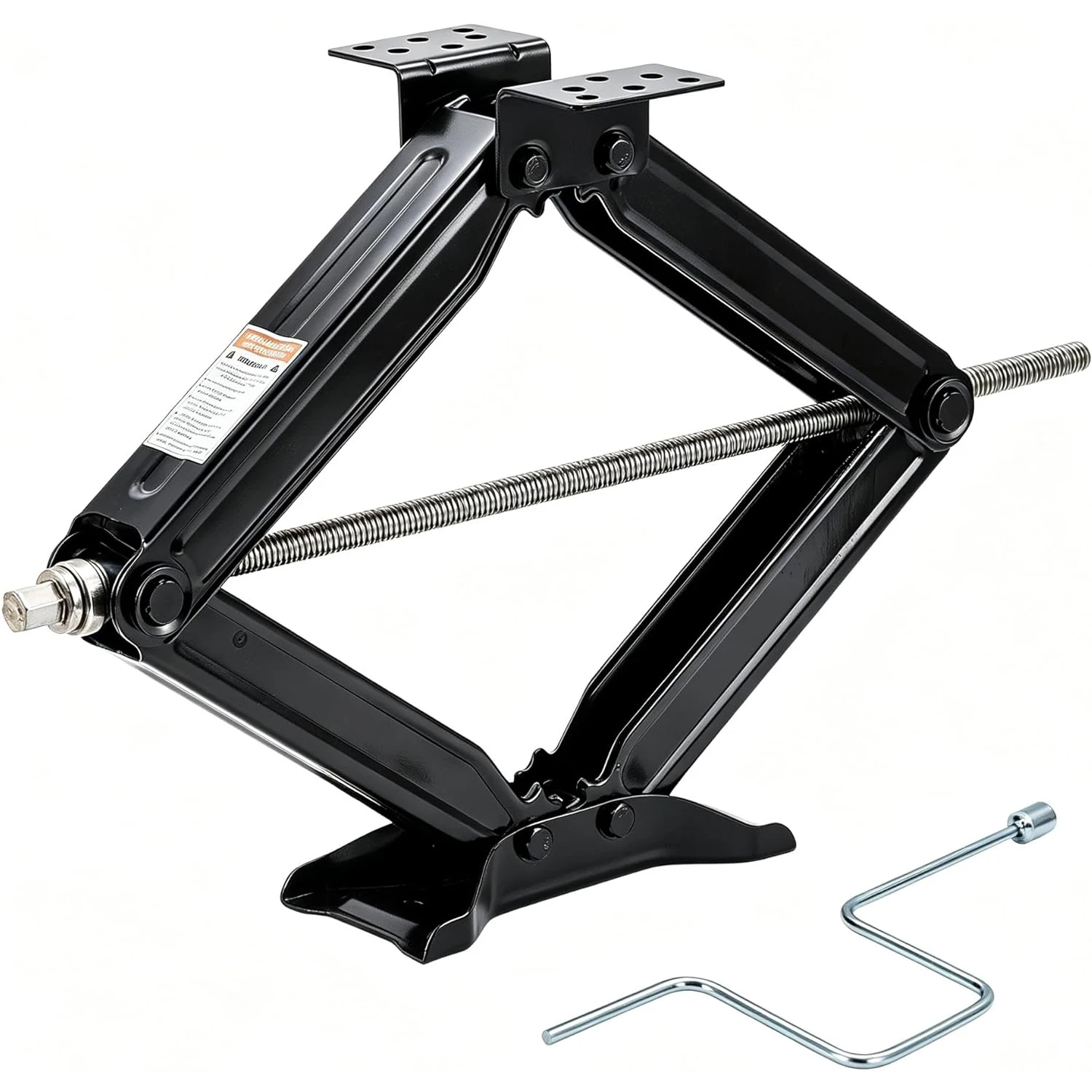 

RV Scissor Jack Stabilizer, 7500 lb Capacity, 4–24 in Height Adjustable Trailer Leveling Jack, Powder Coated Steel, Heavy Duty Camper Stabilizer Jack with Crank Handle, 1-Pack
