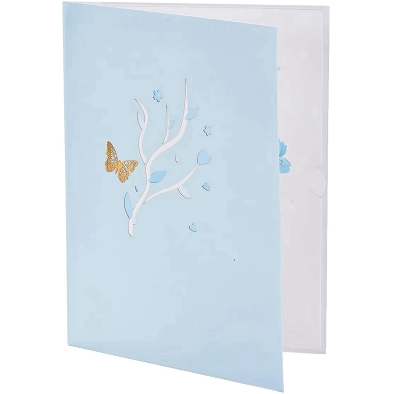 Up Card  Card With Blue Butterfly Envelopes For Thinking Of You, Birthday, Mother's Day, Anniversary Etc All Occasion