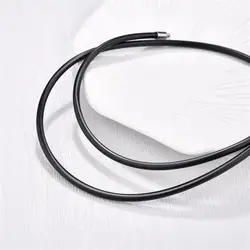 Jiayiqi Rubber Rope Necklace & Bracelets For Men Women Fashion Jewelry Gift Casual Round Neck Black Necklace DIY Rope