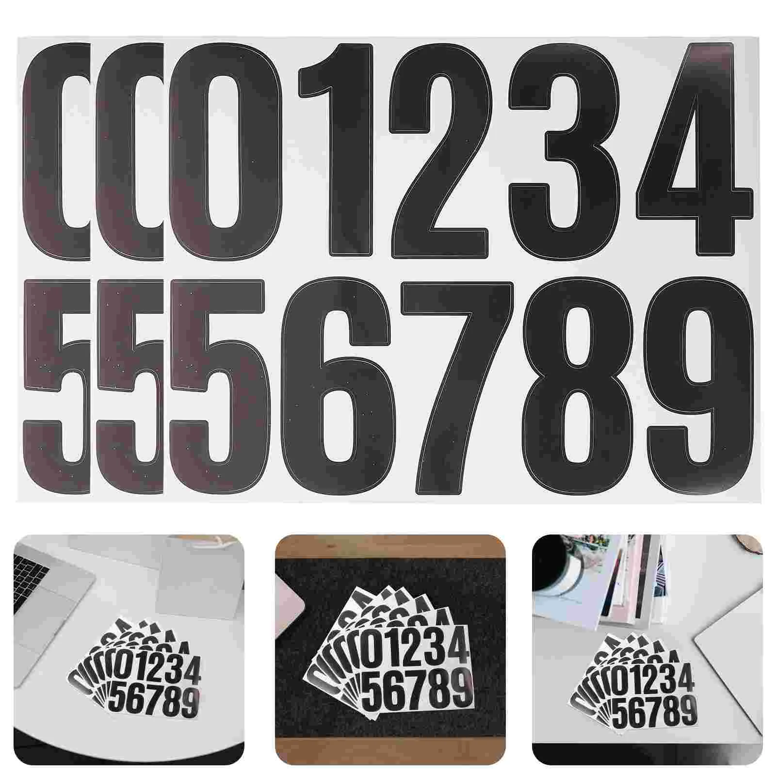 

6 Sheets Water Proof Address Numbers for Mailbox Racing Decals Stickers DIY Trash Can Small outside