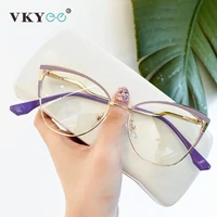 VICKY moda nuevo diseño de ojo de gato personalizado gafas de lectura antiluz azul para mujer prescripción personalizable 68001