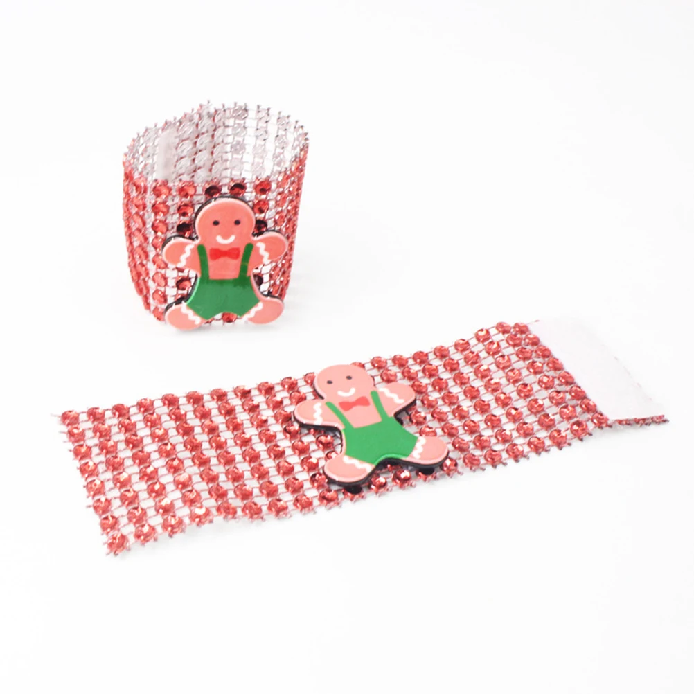 

9 Pcs Ring Luxury Christmas Decorative Napkin Ring Decor Elegant Table Plastic Rhinestone Sparkling Design Home Party