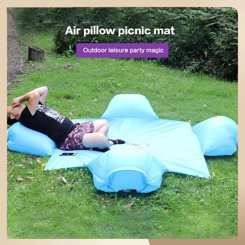 Outdoor portable sofa quick inflatable with pillow waterproof mat lazy bag beach sofa multi-use