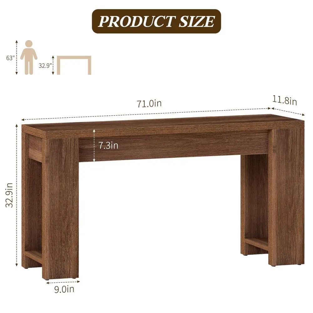 Extra Long Console Table, Wood Farmhouse Entryway Table, Plank and Beam Console Tables for Living Room, Entry, Entrance, Behind