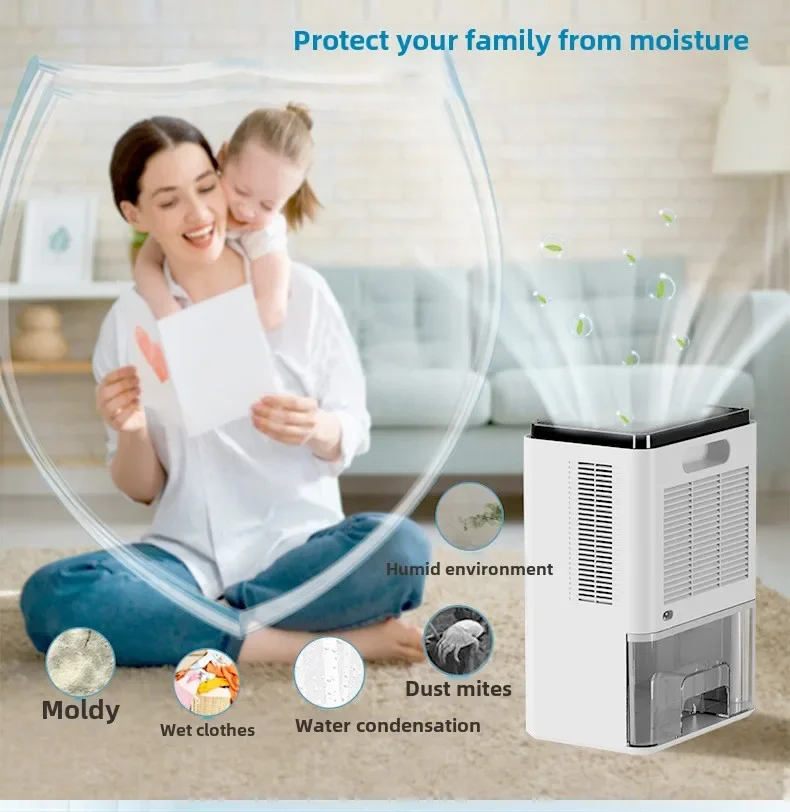 Dehumidifier elektrik 220V, perangkat penyerap kelembapan semikonduktor rumah tangga