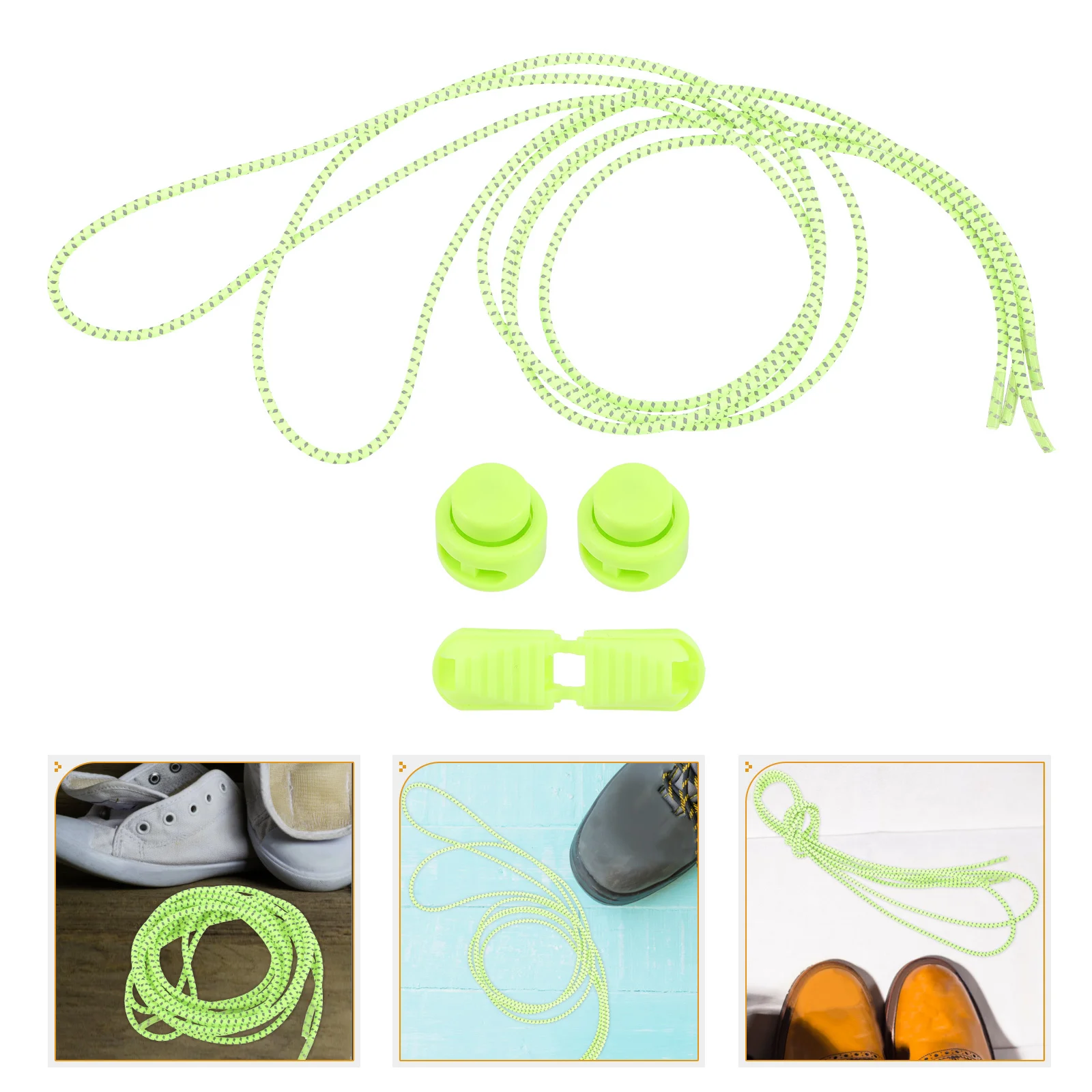 

1 Pair Reflective Elastic Shoelaces Anti-Loose For Outdoor Sport Lazy People Replacement Footwear Accessories Shoelace